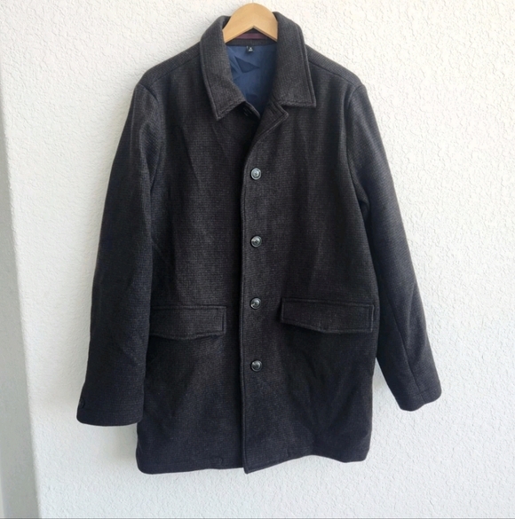 Bonobos Men's The Italian Wool Houndstooth Car Button Up Coat Size M - Picture 2 of 13